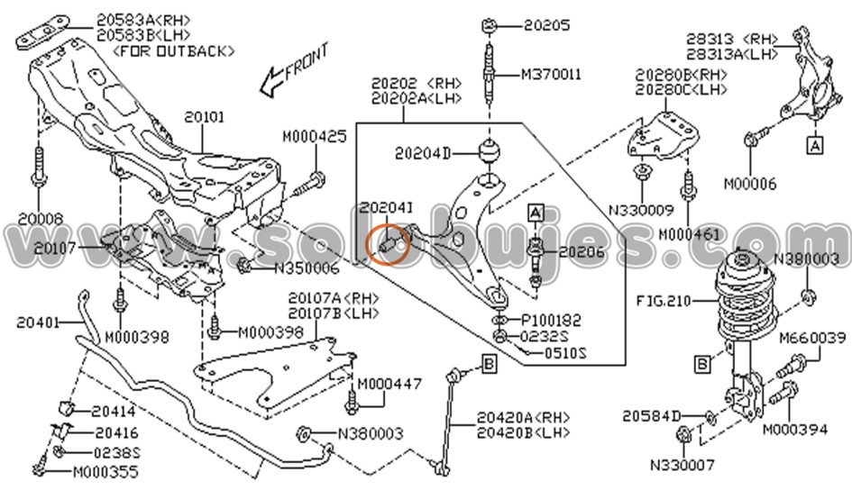 Buje tijera Outback 2022 catalogo