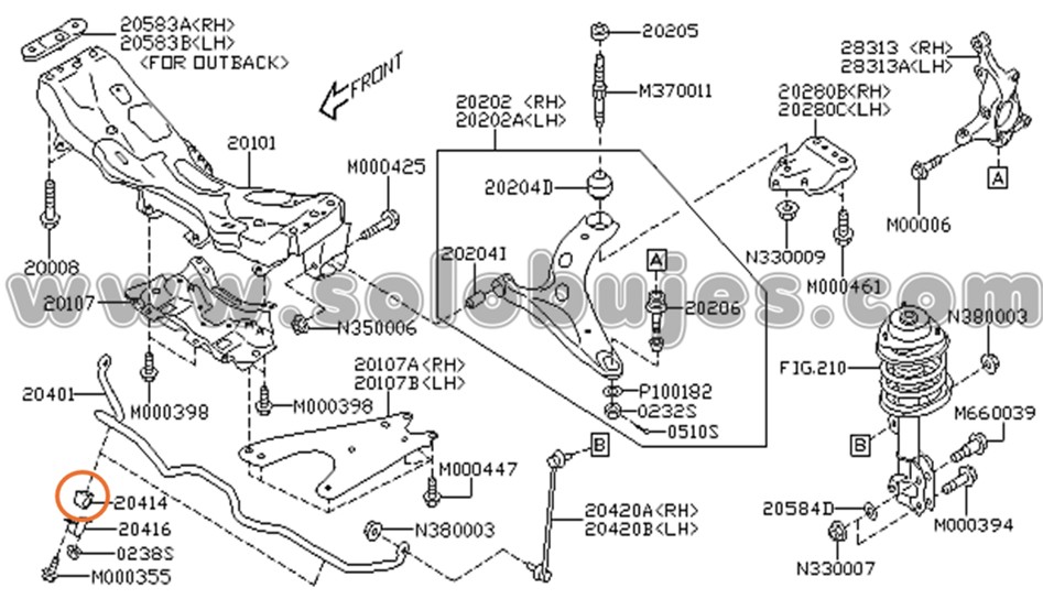 Cauchos estabilizadora Outback 2024 catalogo