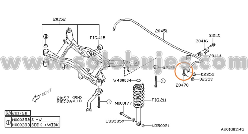 Muñecos traseros Outback 2003 catalogo