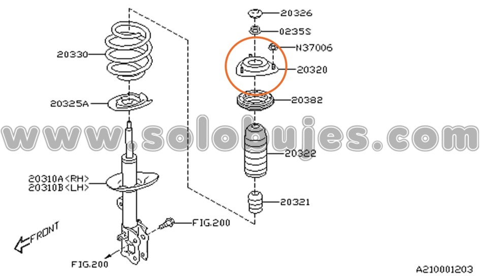 Soporte amortiguador Outback 2024 catalogo