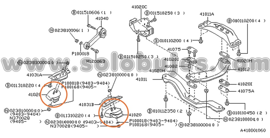 Soporte motor Outback 2004 catalogo