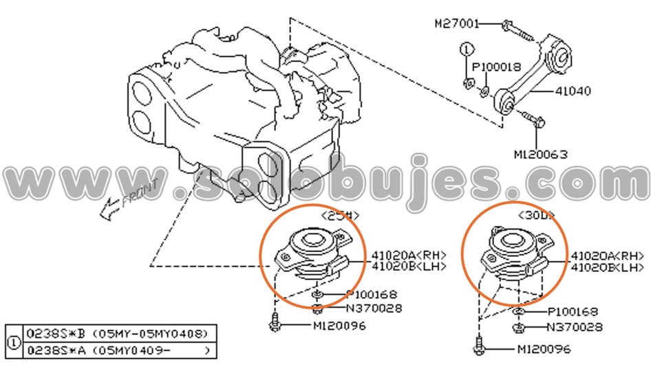 Soporte motor Outback 2007 catalogo