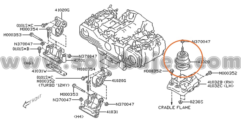 Soporte motor Outback 2016 catalogo