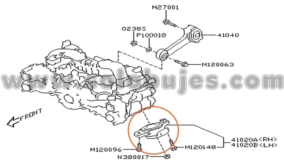 Soporte motor Outback 2022 catalogo