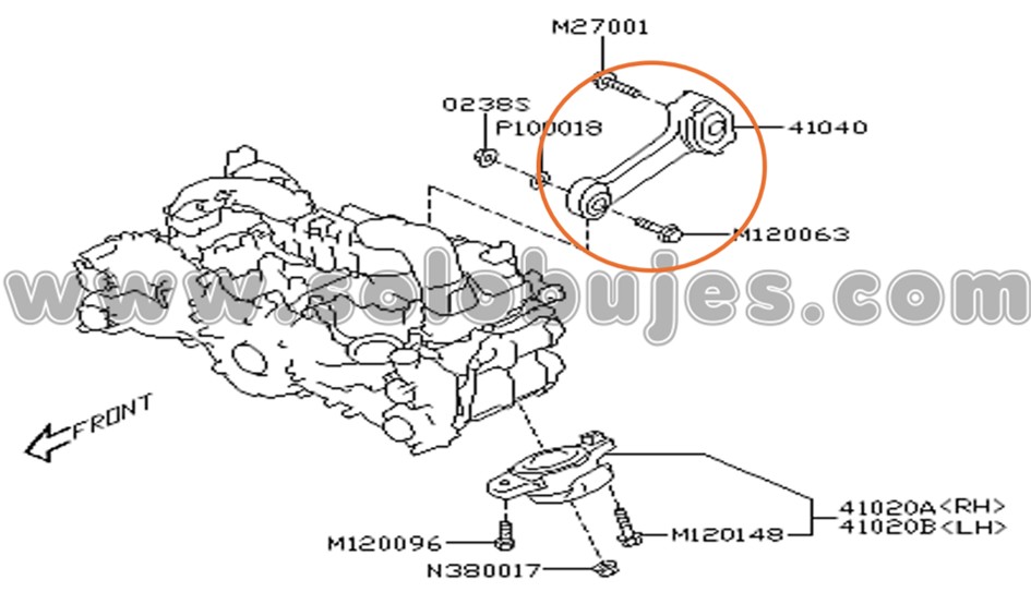 Soporte motor trasero Outback 2023 catalogo